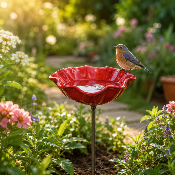 Vogelbad Tuinstaak Bloei Plezier